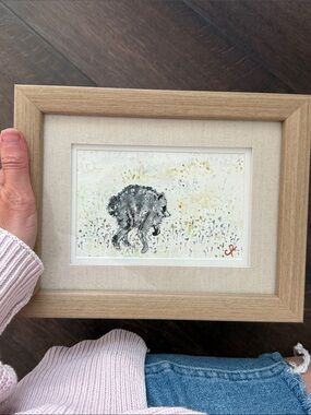 Original Framed Mixed Media Art -Jimothy The Raccoon/Seattle Icon/Nature/Be Kind